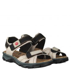  Rieker, Clara, flache Kunstleder-Sandale in beige für Damen