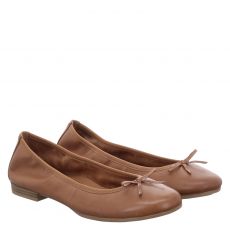  Tamaris, Da.-ballerina, Glattleder-Ballerina in braun für Damen