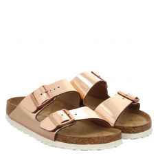  Birkenstock, Arizona Schmal, Kunstleder-Pantolette in rosé für Damen