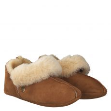  Comforta, Braun, Veloursleder-Hausschuh in cognac für Damen