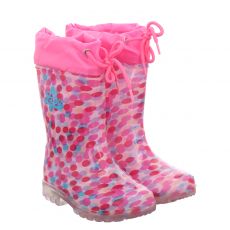  Geka, Power Blinky, Gummi (synth.)-Regenstiefel in pink für Kinder
