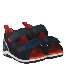  Ecco, Biom Mini Sanda, Veloursleder-Lauflernsandale in blau für Kinder