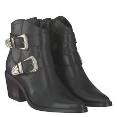  Schuhengel kurzer Glattleder-Stiefel in schwarz für Damen