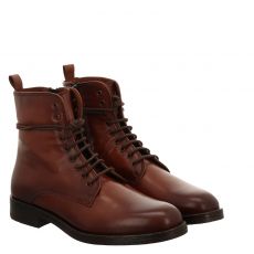  Schuhengel, Braun, Glattleder-Schnürstiefel in cognac für Damen