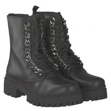  Schuhengel kurzer Glattleder-Stiefel in schwarz für Damen