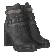  Schuhengel kurzer Glattleder-Stiefel in schwarz für Damen