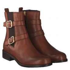  Schuhengel kurzer Glattleder-Stiefel in braun für Damen