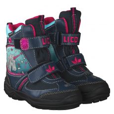  Lico, Magic V Blinky, Kunstleder-Winterstiefel in blau für Kinder