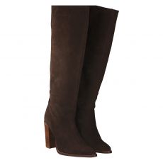  Schuhengel hoher Veloursleder-Stiefel in braun für Damen