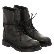  Schuhengel, Santorini, kurzer Glattleder-Stiefel in schwarz für Damen