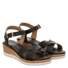  Schuhengel Glattleder-Sandalette in schwarz für Damen