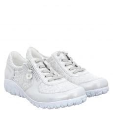  Waldläufer, Havy H Soft, Glattleder-Halbschuh in silber für Damen