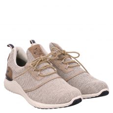  Mustang sportiver Textil-Slipper in beige für Herren