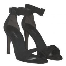  Paul Green, 7582, Veloursleder-Sandalette in schwarz für Damen