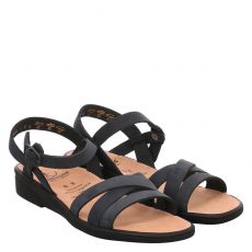  Ganter, Sonica, flache Nubukleder-Sandale in blau für Damen