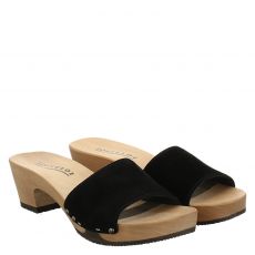  Softclox, Kelly, Veloursleder-Pantolette in schwarz für Damen