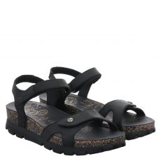  Panama Jack Fettleder-Sandalette in schwarz für Damen