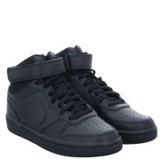  Nike, Court Borough Mid 2, Glattleder-Sneaker in schwarz für Kinder