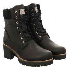  Panama Jack Glattleder-Schnürstiefel in schwarz für Damen