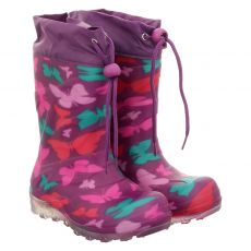  Beck, Butterfly, Gummi (synth.)-Regenstiefel in lila für Kinder