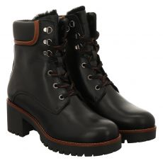  Schuhengel kurzer Glattleder-Stiefel in schwarz für Damen