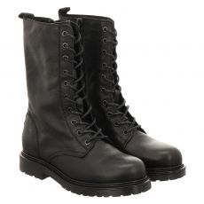  Schuhengel kurzer Glattleder-Stiefel in schwarz für Damen