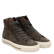  Paul Green, 0067-4024-019/hightop-pauls, Nubukleder-Schnürstiefel in grau für Damen