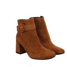  Paul Green, 0067-9754-017, kurzer Veloursleder-Stiefel in braun für Damen
