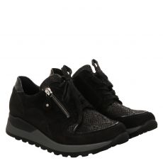  Waldläufer, Hiroko- Soft Nos, Nubukleder-Sneaker in schwarz für Damen