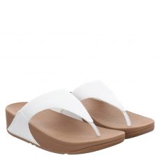  Fitflop, Lulu Leather Toe, Glattleder-Slides & Zehentrenner in weiß für Damen
