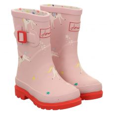  Joules, Welly Print, Gummi (synth.)-Regenstiefel in rosé für Kinder