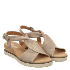  Gabor flache Veloursleder-Sandale in beige für Damen