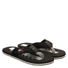  Tommy Hilfiger, Simon 33d, Textil-Pantolette in schwarz für Herren