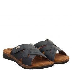  Fischer, Carlos, Kunstleder-Pantolette in blau für Herren