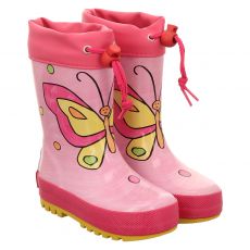  Maximo, Rot, Kautschuk-Regenstiefel in pink für Kinder