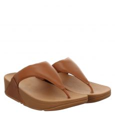  Fitflop, Lulu Leather Toe, Glattleder-Pantolette in braun für Damen