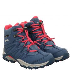  Meindl, Arigo Junior Mid Gtx, Veloursleder-Sneaker in blau für Kinder