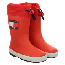 Tommy Hilfiger Gummi (synth.)-Regenstiefel in rot für Kinder