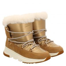  Geox, Ankle Boot Abx, kurzer Veloursleder-Stiefel in beige für Damen