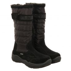  Schuhengel, Freeze, Nubukleder-Winterstiefel in schwarz für Kinder