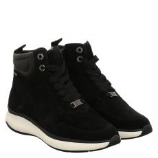  Hassia, Monaco, Nubukleder-Schnürstiefel in schwarz für Damen