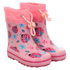  Beck, Glückskäfer, Kautschuk-Regenstiefel in rosé für Kinder