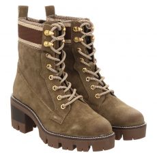  Tamaris Veloursleder-Schnürstiefel in grün für Damen