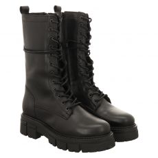 Schuhengel, Celia, Glattleder-Schnürstiefel in schwarz für Damen