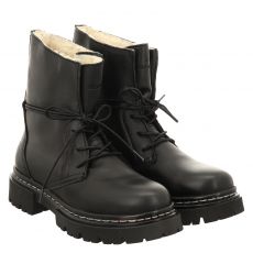  Schuhengel, Rockland, Glattleder-Schnürstiefel in schwarz für Damen