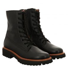  Paul Green, 0069-9768-039/schnürstiefelett, Glattleder-Schnürstiefel in schwarz für Damen