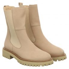  Paul Green, 0069-9836-049/chelsea-stiefele, Nubukleder-Chelsea in beige für Damen