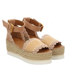  See By Chloé, Glyn, Glattleder-Sandalette in beige für Damen