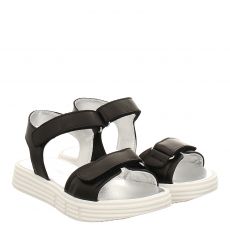  Schuhengel Glattleder-Sandale in schwarz für Mädchen