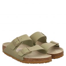  Birkenstock, Arizona Sfb Bf, Kunstleder-Hausschuh in grün für Herren